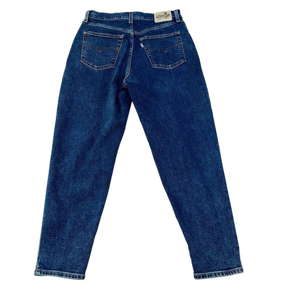 Levi's Silver Tab Mom Jean Med Wash High Rise Tapered Leg Women's Sz 30X26 - Picture 5 of 14